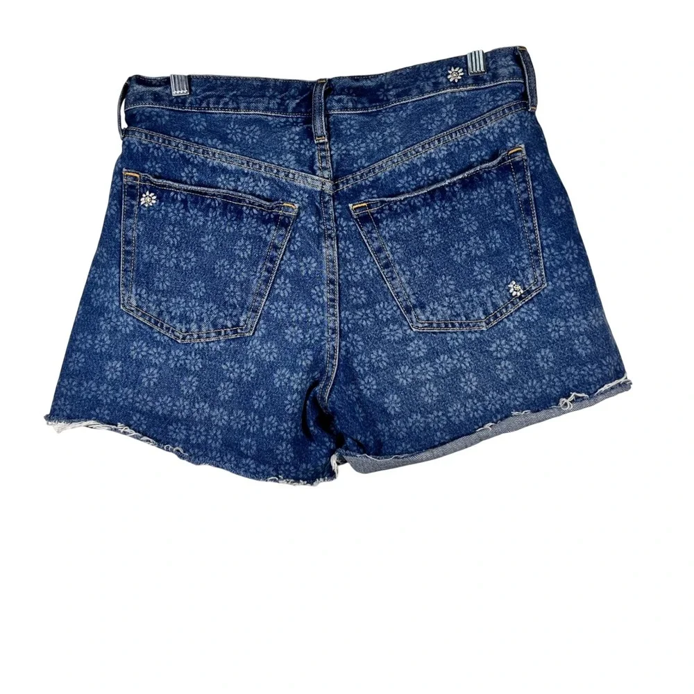 Universal Thread 90s Baggy Shorts Women Blue Floral Embroidered Denim 2